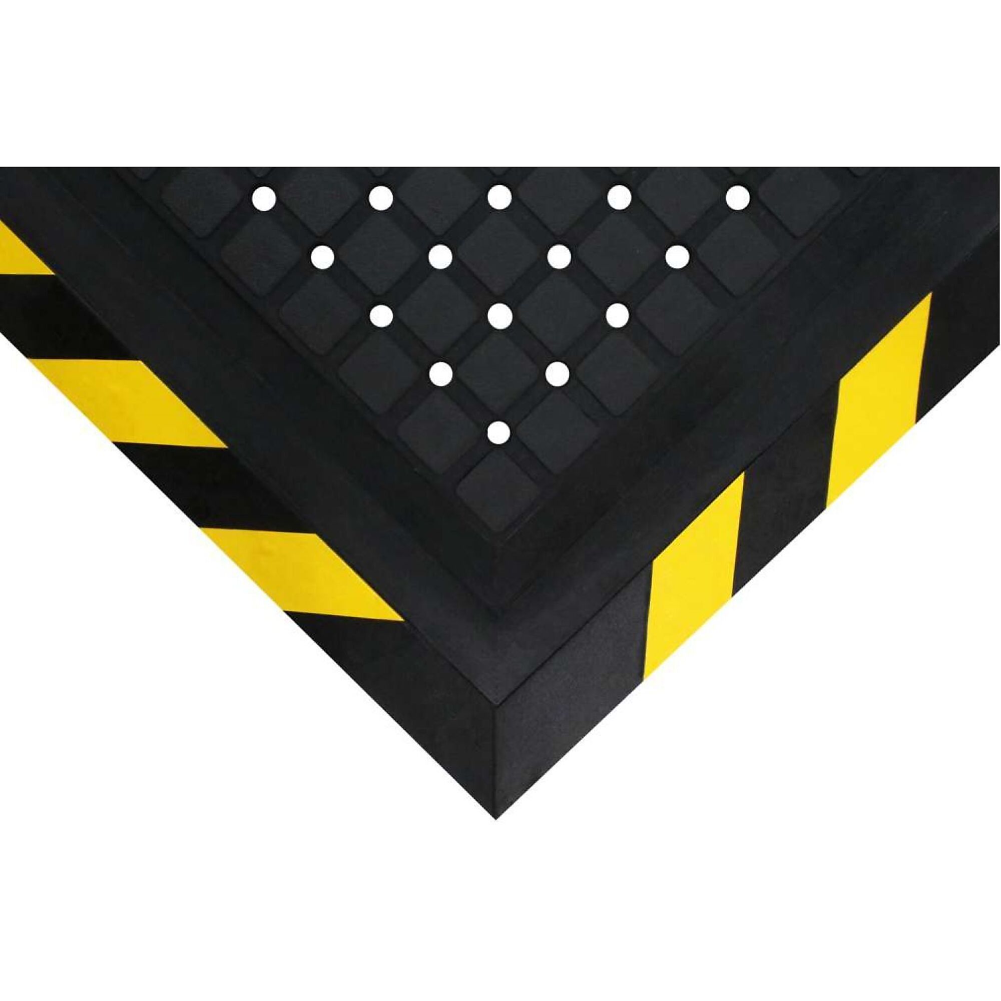 Hog Heaven Drainable Workstation Mat, yellow striped border 43.75" x 43.75", 3/4" Thickness Model #441624444100
